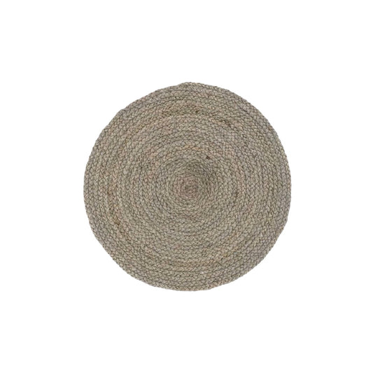 Mantel individual redondo de fibra natural trenzada